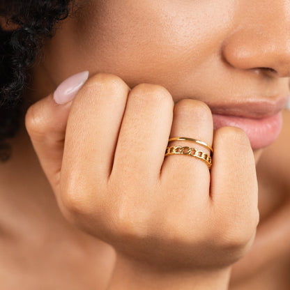 Gold Chain Layered Ring