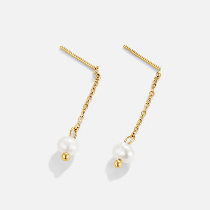 Gold Maria Pearl Drop Earrings