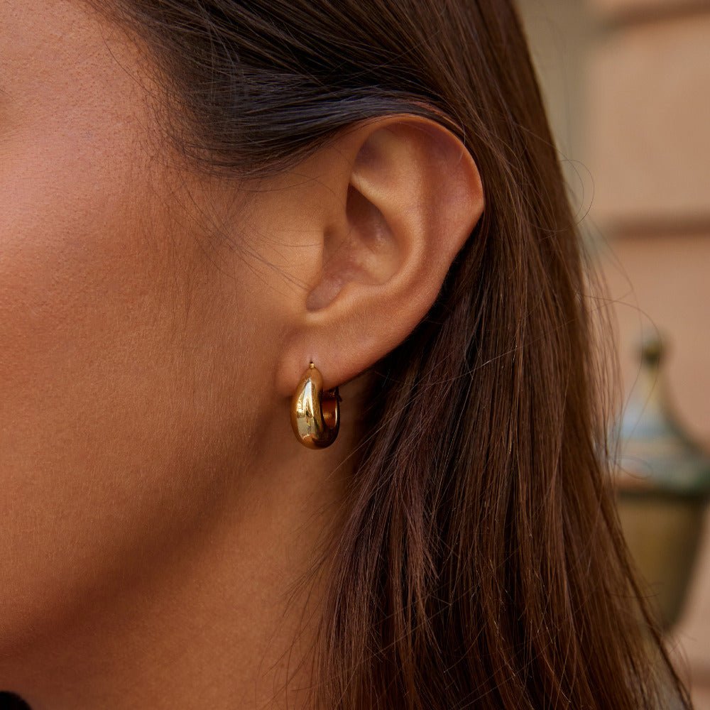 Gold Serenity Hoop Earrings