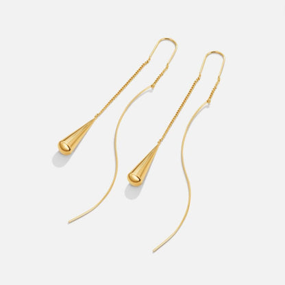 Golden Teardrop Tassel Earrings