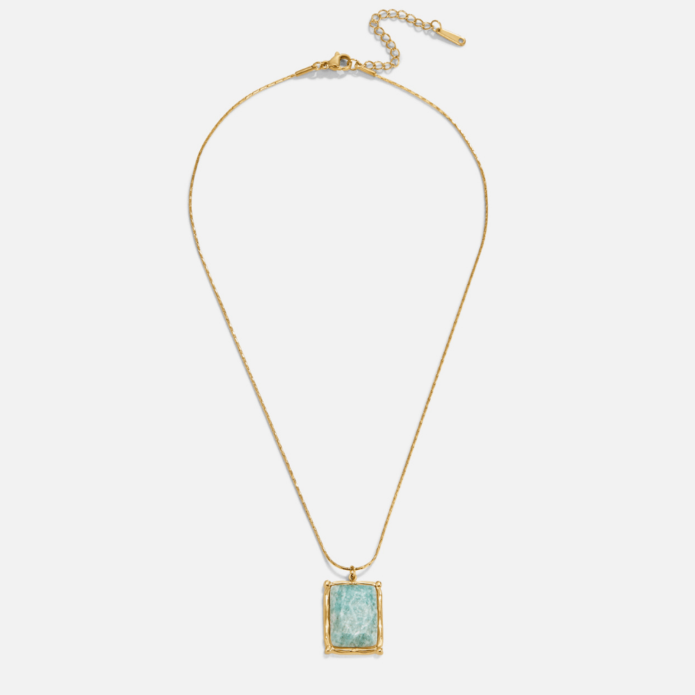 Green Amazonite Pendant Necklace