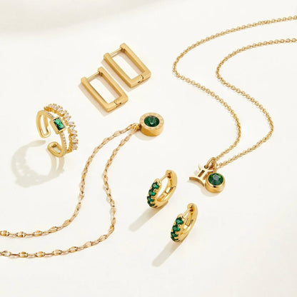 Green Crystal Athena Necklace