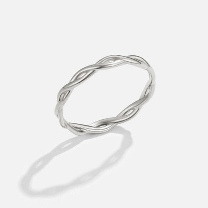 Infinity 18K Silver Twist Ring