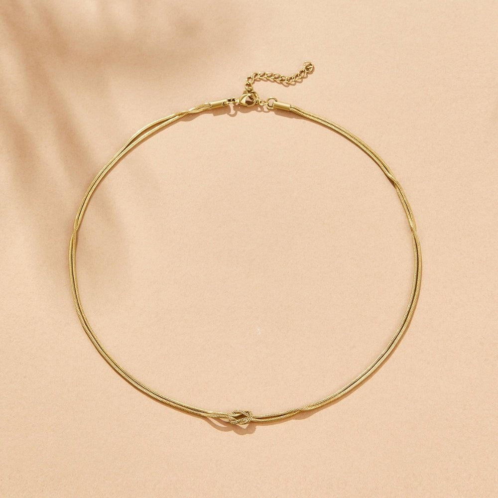 Knotted Gold Chain Necklace