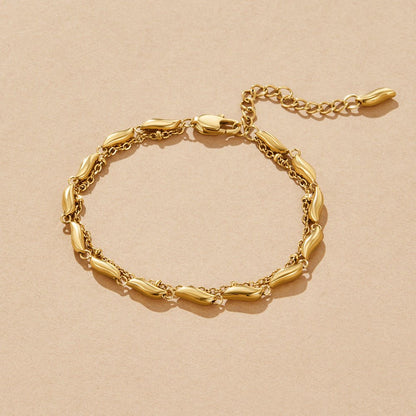 Layered Gold Wave Bracelet