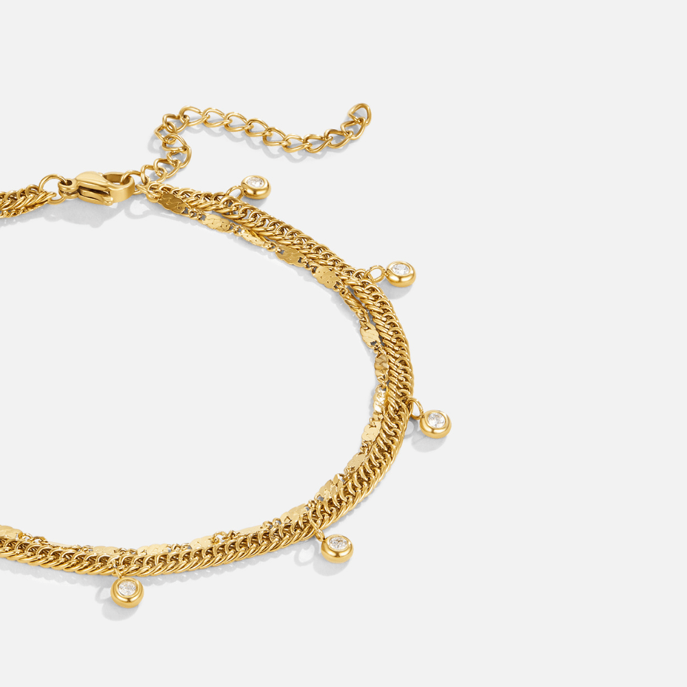 Layered Sabina Gold Anklet