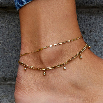 Layered Sabina Gold Anklet