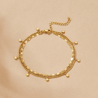 Layered Sabina Gold Anklet