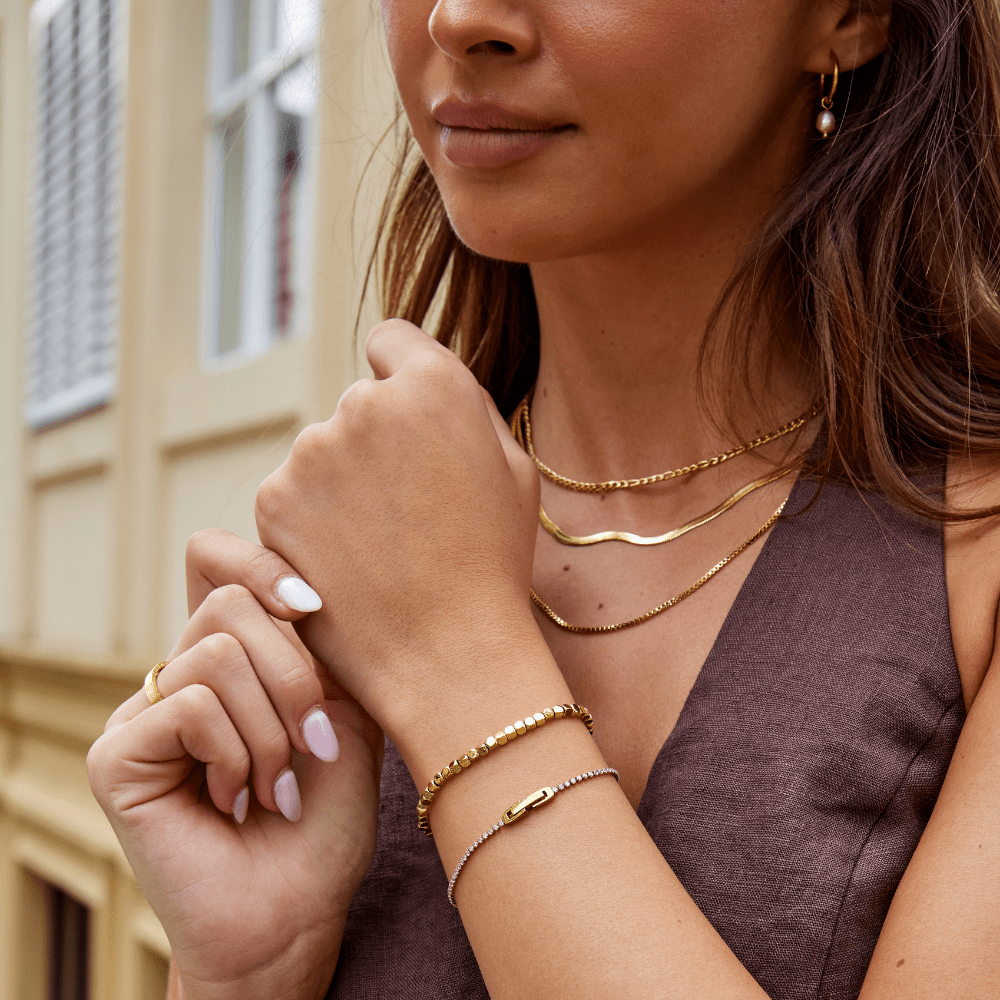 Lexi 18K Gold Cube Bracelet