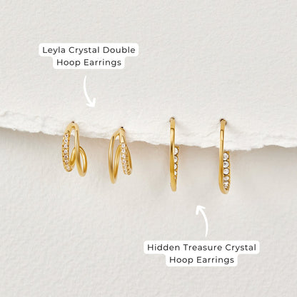 Leyla Crystal Double Hoop Earrings