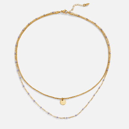 Lia Layered Gold Coin Bead Necklace