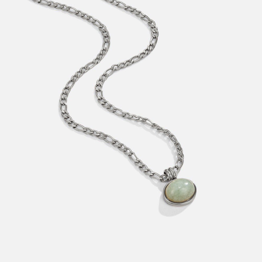 Liza Jade Pendant Silver Necklace