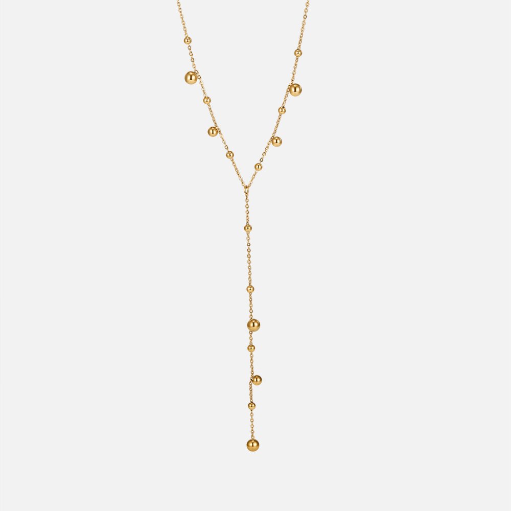 Lovi Gold Beads Tassel Necklace