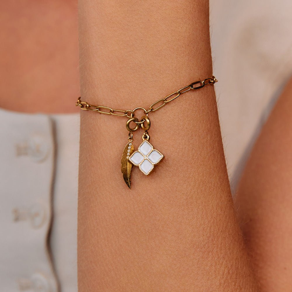 Lucky Crystal Clover Leaf Charm