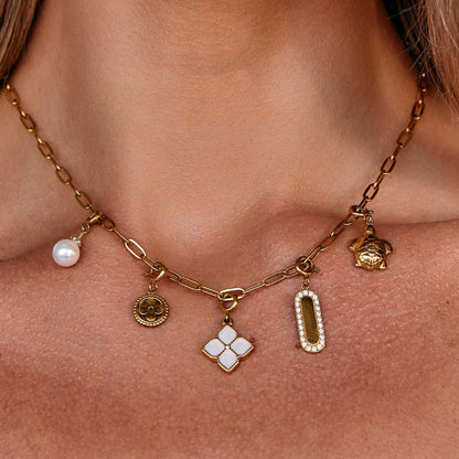 Lucky Crystal Clover Leaf Charm