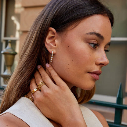 Maia Pearl & Gold Bead  Earrings