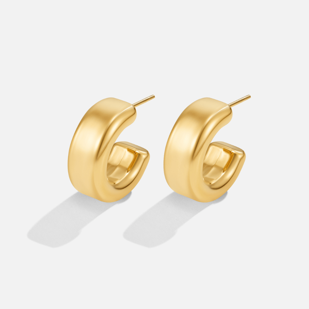 Mari Semi Hoop Earrings