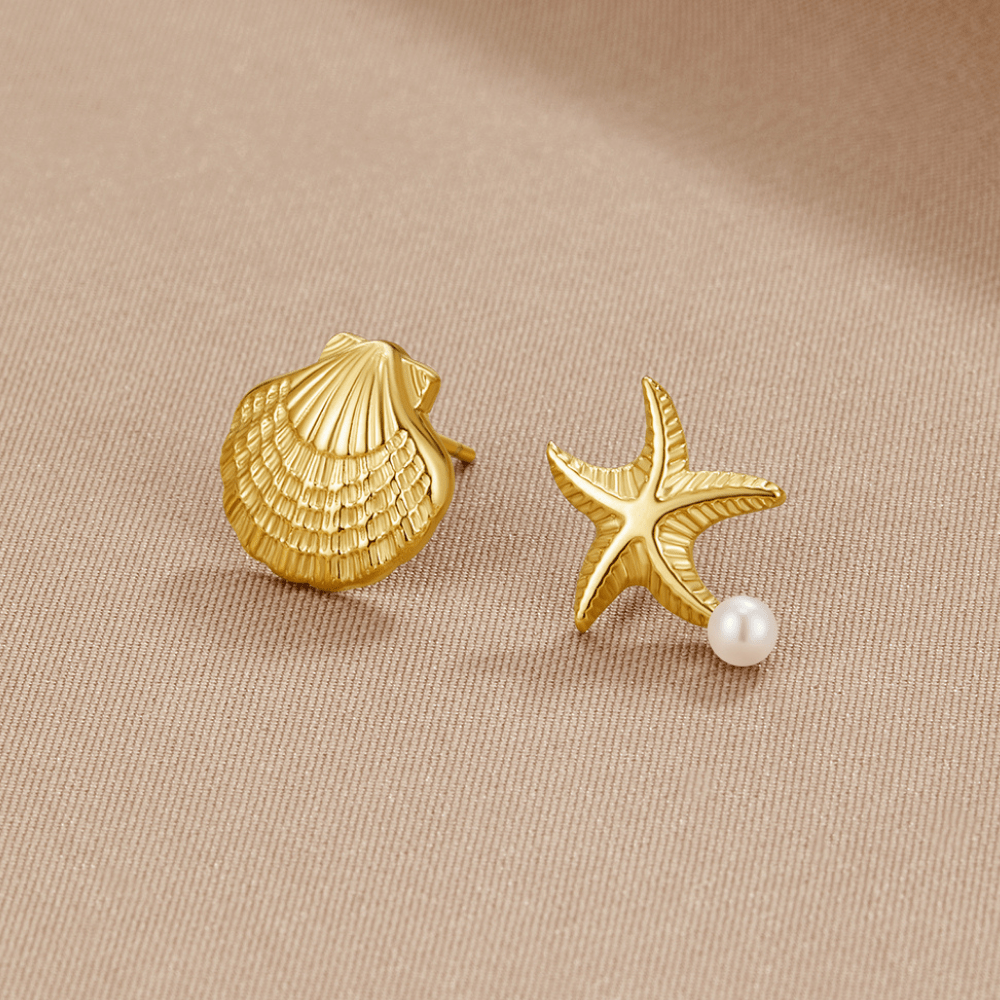 Naia Shell & Starfish Gold Earrings
