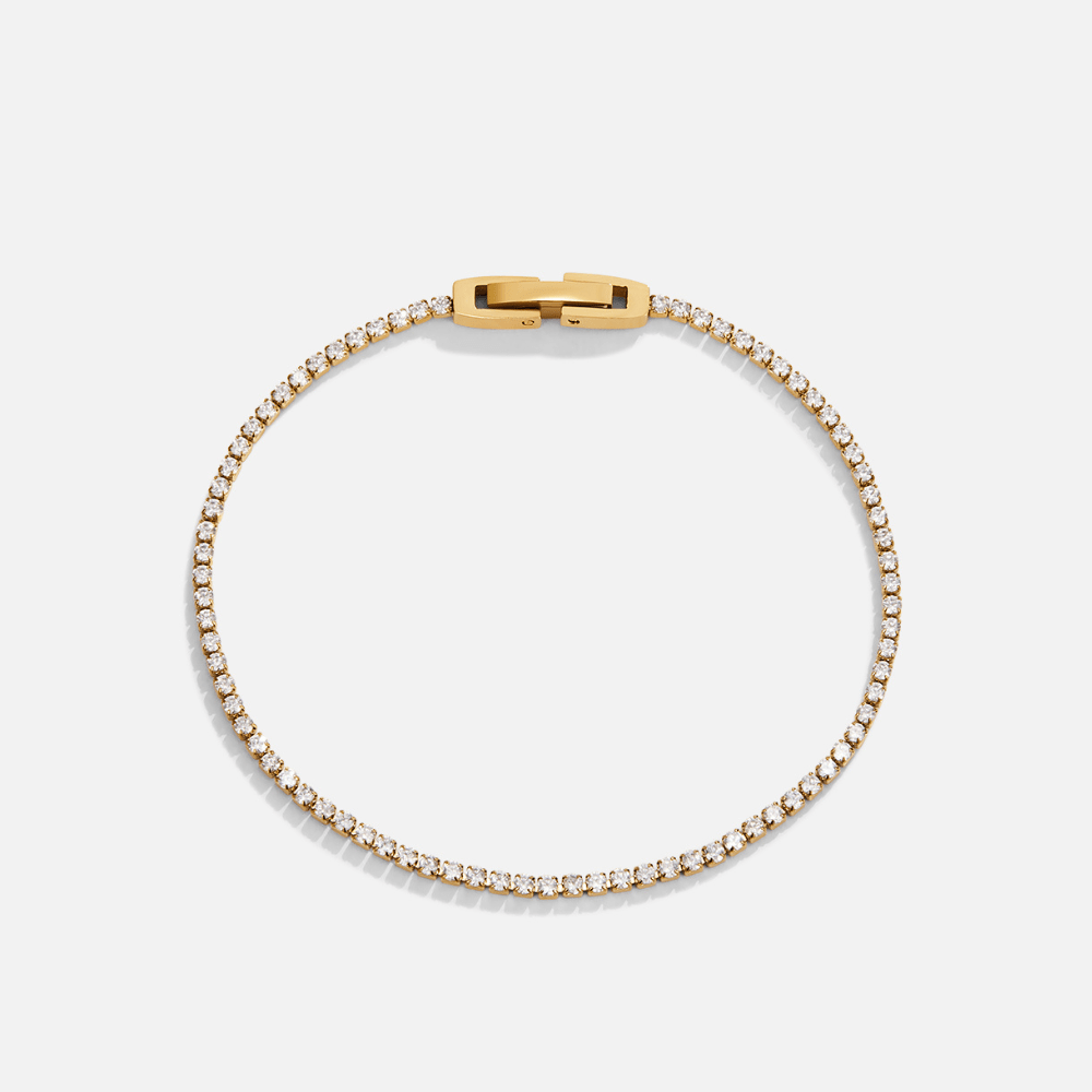 Niyah White Crystal Gold Bracelet