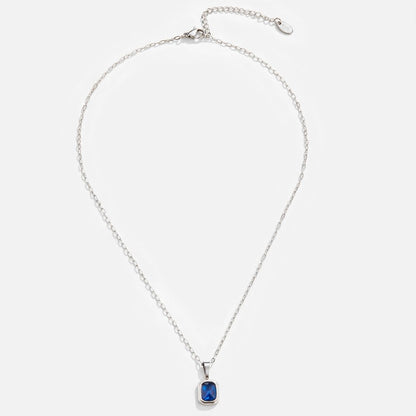 Ocean Blue Pendant Silver Necklace