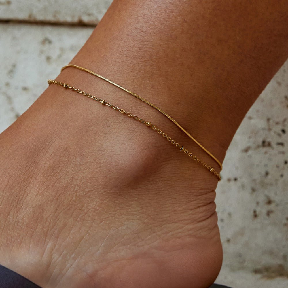 Pia Gold Layered Anklet