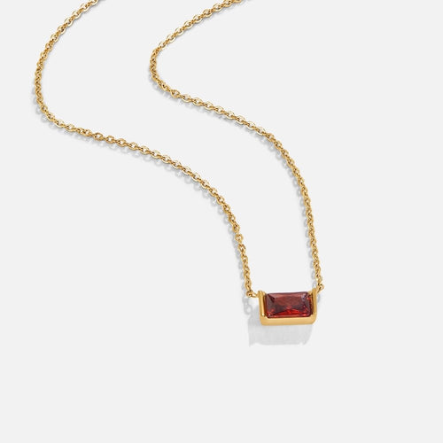 Ruby Baguette Necklace