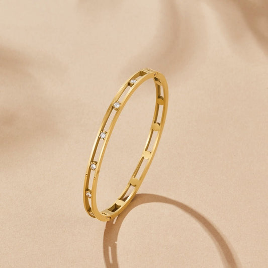 Sofia Crystal & Gold Bangle