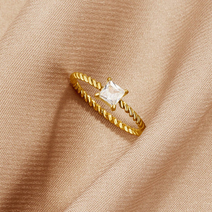 Sofia Crystal Twisted Ring