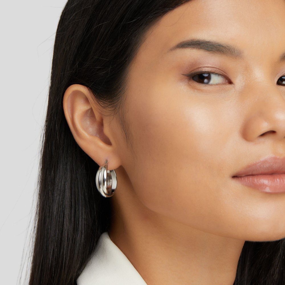 Talia Silver Hoop Earrings