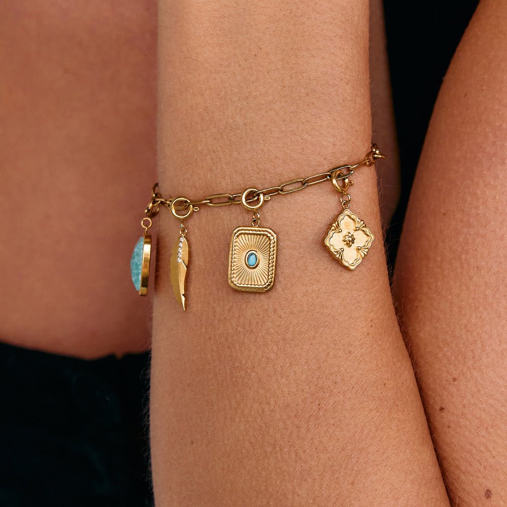 Turquoise Sunburst Charm
