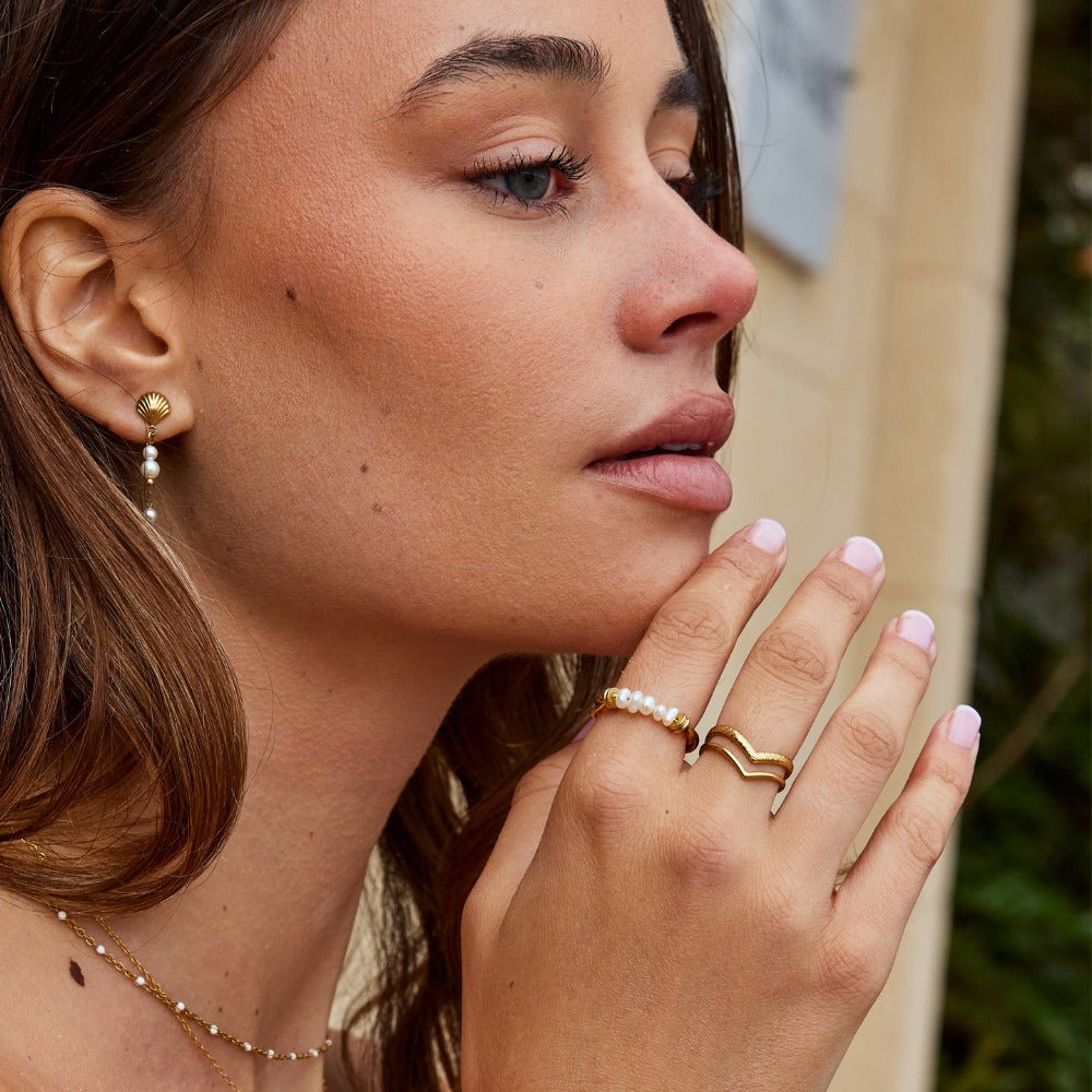 Twisted Classic Freshwater Pearl Ring