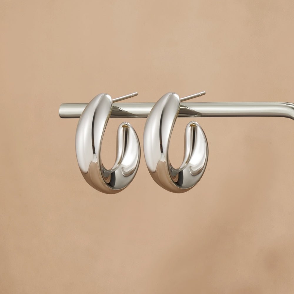 Twisted Sarah Silver Hoop Earrings