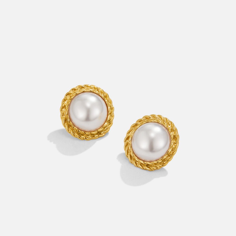 Vintage Monet Pearl Earrings