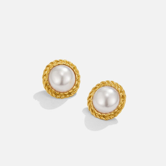 Vintage Monet Pearl Earrings