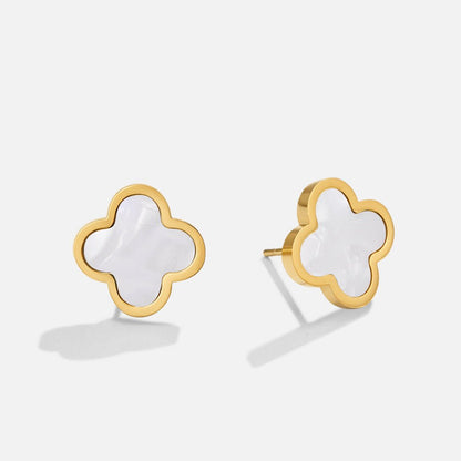 White Clover Stud Earrings